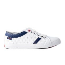 Białe męskie trampki Cross Jeans. Białe trampki m, bez wzorów, bez zapięcia. Za 139.02 zł.