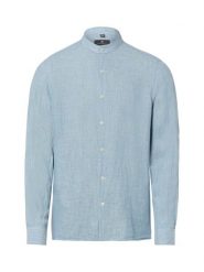 Nils Sundström Lniana koszula w stylu casual Mężczyźni Slim Fit len niebieski|biały, XXL. Białe koszule Nils Sundström, m, bez wzorów, ze lnu, bez kołnierzyka, bez ramiączek. Za 229.95 zł.