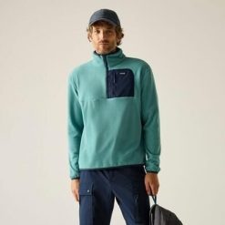 Męska bluza polarowa Frankie Half Zip. Niebieskie bluzy z polaru Regatta, m, bez wzorów, z polaru, bez kaptura. W wyprzedaży za 139.99 zł.