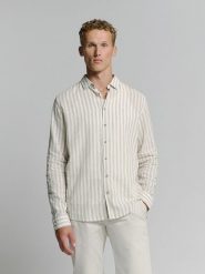 No Excess Koszula - Regular fit - w kolorze beżowym rozmiar: L. Brązowe koszule No Excess, l, bez wzorów, bez kołnierzyka, bez ramiączek. Za 117.17 zł.