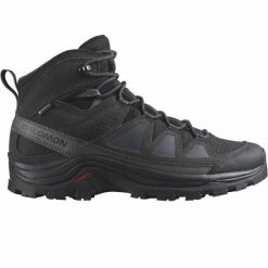 Buty górskie Salomon Quest Rove Gore-Tex. Czarne buty turystyczne Salomon, bez wzorów, z gore-texu, bez zapięcia. Za 639.99 zł.