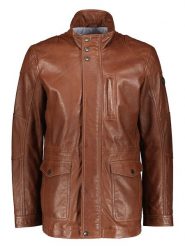 Bugatti Skórzana kurtka w kolorze jasnobrązowym rozmiar: 54. Brązowe kurtki Bugatti, bez wzorów, ze skóry, bez kaptura. Za 891.99 zł.