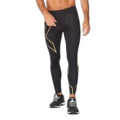 Legginsy kompresyjne 2XU Light Speed. Czarne legginsy długie sportowe 2XU, bez wzorów, do biegania. Za 678.00 zł.