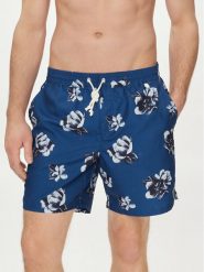 Guess Szorty kąpielowe F4GT11 WG2D2 Granatowy. Niebieskie kąpielówki Guess, m, z aplikacjami, z syntetyku. Za 159.99 zł.
