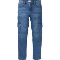 Dżinsy bojówki ze stretchem Slim Fit Straight bonprix niebieski "medium bleached". Jeansy bonprix. Za 109.99 zł.