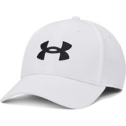 Czapka Under Armour Blitzing Cap, Dla obu płci. Białe czapki z daszkiem Under Armour, bez wzorów, z materiału. Za 128.10 zł.