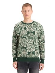 Scotch & Soda Wełniany sweter w kolorze ciemnozielono-białym rozmiar: M. Zielone swetry nierozpinane Scotch & Soda, m, bez wzorów, z wełny, bez kołnierzyka, bez ramiączek. Za 252.12 zł.