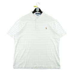 Second life - Męskie polo z krótkim rękawem białe - Stan dobry. Białe koszulki polo RALPH LAUREN, m, bez wzorów, bez kołnierzyka, bez ramiączek, na golfa. Za 106.46 zł.