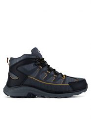 Hunter Trekkingi PEAK RT MID WP Szary. Szare botki sznurowane Hunter, bez wzorów, z materiału, bez obcasa, bez zapięcia. Za 379.99 zł.