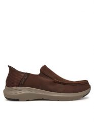 Skechers Półbuty Oswin 204866 Brązowy. Brązowe eleganckie półbuty Skechers, bez wzorów, z nubiku, bez obcasa, bez zapięcia. Za 299.99 zł.