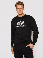 Alpha Industries Bluza Basic 178302 Czarny Regular Fit. Czarne bluzy Alpha Industries, l, bez wzorów, z bawełny, bez kaptura. Za 169.99 zł.