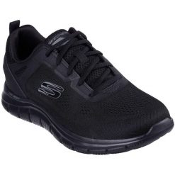 Adidasy Skechers Track Broader, Mężczyźni. Czarne buty do biegania Skechers, bez wzorów, z gumy, bez zapięcia, do biegania. Za 259.99 zł.