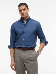 Tommy Hilfiger koszula codzienna Mężczyźni Bawełna (100%) niebieski, L. Niebieskie koszule Tommy Hilfiger, l, bez wzorów, z bawełny, bez kołnierzyka, bez ramiączek. Za 329.95 zł.