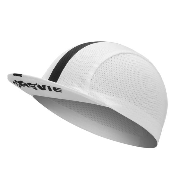 Czapka rowerowa wentylowana lekka oddychająca - biało-czarna. Czarne czapki z daszkiem DAREVIE, na lato, bez wzorów, z materiału. Za 83.99 zł.