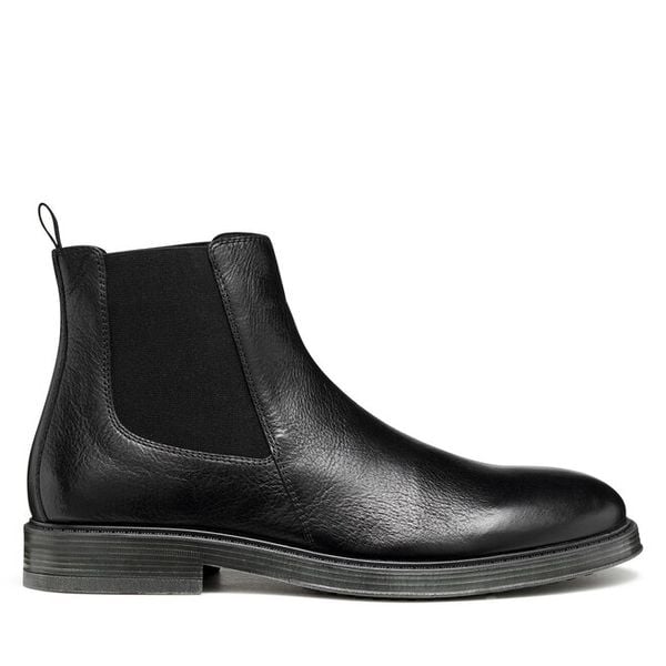 Sztyblety Geox. Czarne botki sznurowane Geox, bez wzorów, bez obcasa, bez zapięcia. Za 359.99 zł.