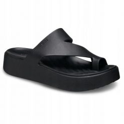 Klapki Dla Dorosłych Crocs Getaway Platform Toe Loop. Czarne klapki Crocs, z materiału. Za 199.99 zł.