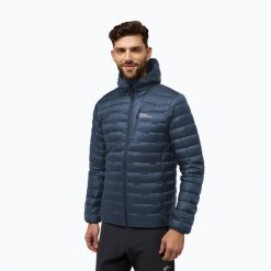 Kurtka puchowa męska Jack Wolfskin Passamani Down Hoody. Niebieskie kurtki Jack Wolfskin, m, bez wzorów, z puchu, bez kaptura. Za 949.99 zł.