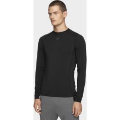 Longsleeve treningowy męski TSMLF001 - głęboka czerń. Bielizna termoaktywna 4F, m, bez wzorów, z dzianiny, bez ramiączek. W wyprzedaży za 99.99 zł.