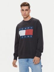 Tommy Jeans Bluza Big Flag DM0DM19222 Czarny Relaxed Fit. Czarne bluzy Tommy Jeans, m, bez wzorów, z bawełny, bez kaptura. Za 219.99 zł.
