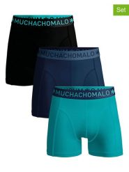 Muchachomalo Bokserki (3 pary) w kolorze granatowym, czarnym i turkusowym rozmiar: XXL. Czarne bokserki MUCHACHOMALO, xxl, bez wzorów. Za 94.45 zł.