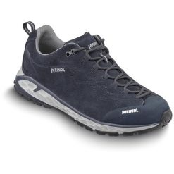 Buty turystyczne męskie MEINDL Santorin Walker. Niebieskie buty turystyczne MEINDL, bez wzorów, bez zapięcia. W wyprzedaży za 594.30 zł.