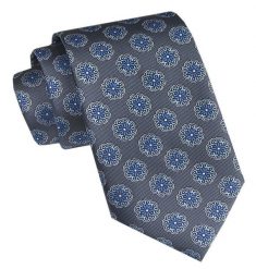 Elegancki Męski Krawat - Chattier - Grafitowy w Grochy. Szare krawaty i muchy Chattier, bez wzorów, z tkaniny. Za 49.00 zł.