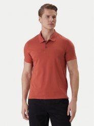 Calvin Klein Polo LV04LF200G Pomarańczowy Slim Fit. Brązowe koszulki polo CALVIN KLEIN, m, bez wzorów, z bawełny, bez kołnierzyka, bez ramiączek. Za 289.99 zł.