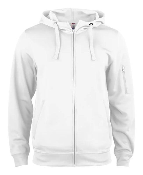 Clique Basic Active Hoody Full Zip – bluza z kapturem z pełnym zamkiem, biały. Białe bluzy z kapturem CLIQUE, m, bez wzorów, z kapturem. Za 202.91 zł.