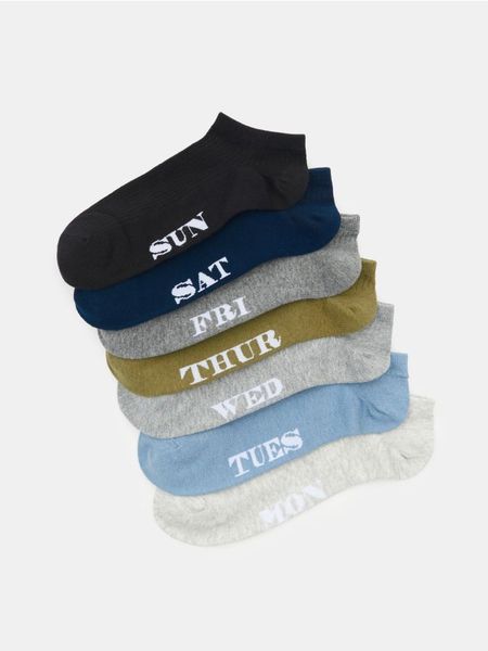 Skarpetki stopki z napisem 7 pack - wielobarwny. Skarpety Sinsay, bez wzorów. Za 19.99 zł.