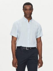 BOSS Koszula H-Roan 50539352 Błękitny Slim Fit. Niebieskie koszule Boss, l, bez wzorów, ze lnu, bez kołnierzyka, bez ramiączek. Za 309.99 zł.