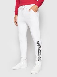 Alpha Industries Spodnie dresowe Jogger 118364 Biały Regular Fit. Białe joggery i bojówki Alpha Industries, m, bez wzorów, z bawełny. Za 359.99 zł.