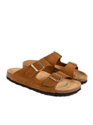 BABUNKERS Family Skórzane klapki w kolorze jasnobrązowym rozmiar: 40. Brązowe klapki BABUNKERS Family, ze skóry. Za 130.99 zł.