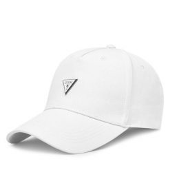 Czapka z daszkiem Guess. Białe czapki z daszkiem Guess, z aplikacjami. Za 199.99 zł.