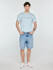 Koszulka męska z nadrukiem niebieska Oliver 400. Niebieskie t-shirty BIG STAR, l, bez wzorów, z dzianiny, bez kołnierzyka, bez ramiączek. Za 99.99 zł.