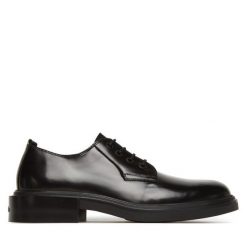 Półbuty Calvin Klein. Czarne eleganckie półbuty CALVIN KLEIN, bez wzorów, bez obcasa, bez zapięcia. Za 629.99 zł.