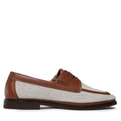 Półbuty Gino Rossi. Brązowe eleganckie półbuty Gino Rossi, bez wzorów, bez obcasa, bez zapięcia. Za 329.99 zł.