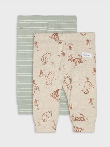 Bawełniane legginsy 2 pack Winnie the Pooh - kremowy. Białe legginsy długie sportowe Sinsay, l, bez wzorów, z bawełny. Za 22.99 zł.