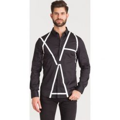 KOSZULA Armani Exchange. Czarne koszule Armani Exchange, l, bez wzorów, z bawełny, bez kołnierzyka, bez ramiączek. Za 221.00 zł.