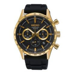 Seiko Mężczyźni zegarek Seiko Chronograph Gold złoto - stal nierdzewna i silikon Zegarki męskie 1 ct Męskie. Żółte zegarki Seiko, szklane. Za 1,625.99 zł.