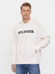 Tommy Hilfiger Bluza Monotype Embro MW0MW33062 Biały Regular Fit. Białe bluzy Tommy Hilfiger, l, bez wzorów, z syntetyku, bez kaptura. Za 749.99 zł.