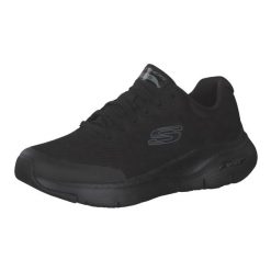 Buty sportowe Sneakersy męskie, Arch Fit. Czarne buty sportowe casual Skechers, bez wzorów, bez zapięcia. Za 399.99 zł.