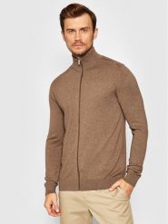 Selected Homme Kardigan Berg 16074688 Brązowy Regular Fit. Brązowe swetry rozpinane Selected Homme, m, bez wzorów, z bawełny, bez kołnierzyka, bez ramiączek. Za 159.99 zł.