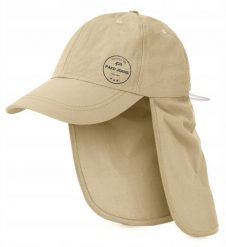 Praktyczna i Lekka Czapka z Daszkiem i Ochroną Karku - Pako Jeans - Beż. Brązowe czapki z daszkiem Pako Jeans, bez wzorów, z jeansu. Za 49.99 zł.