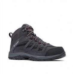 Buty trekkingowe męskie Columbia Crestwood Mid Waterproof. Czarne trekkingi Columbia, bez wzorów, bez zapięcia. Za 414.99 zł.