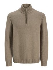 Jack & Jones Sweter Point 12287316 Beżowy Relaxed Fit. Brązowe swetry rozpinane Jack & Jones, l, bez wzorów, z bawełny, bez kołnierzyka, bez ramiączek. Za 219.99 zł.