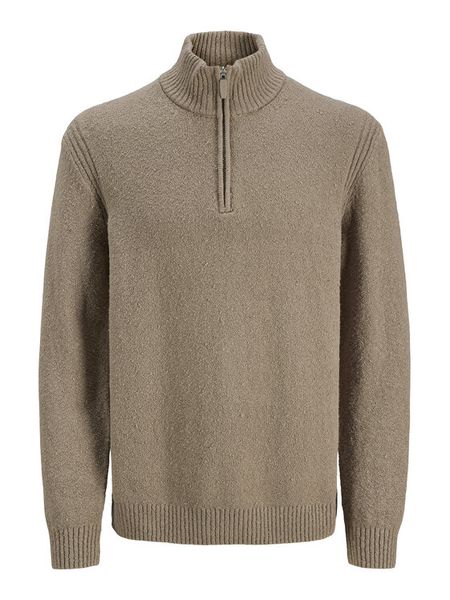 Jack & Jones Sweter Point 12287316 Beżowy Relaxed Fit. Brązowe swetry rozpinane Jack & Jones, l, bez wzorów, z bawełny, bez kołnierzyka, bez ramiączek. Za 219.99 zł.