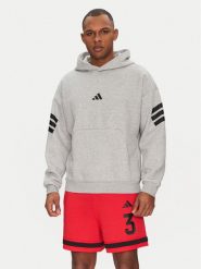 Adidas Bluza Future Icons 3-Stripes JD4847 Szary Regular Fit. Szare bluzy Adidas, l, bez wzorów, z bawełny, bez kaptura. Za 199.99 zł.