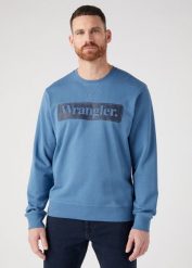 WRANGLER SEASONAL CREW MĘSKA BLUZA NIEROZPINANA LOGO CAPTAINS BLUE 112341198 W6F3015076. Niebieskie bluzy Wrangler, m, bez wzorów, bez kaptura. Za 149.99 zł.