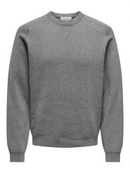 ONLY & SONS Sweter w kolorze szarym rozmiar: XXL. Szare swetry nierozpinane Only & Sons, xxl, bez wzorów, z bawełny, bez kołnierzyka, bez ramiączek. Za 79.59 zł.