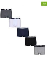 DKNY Bokserki (5 par) w kolorze czarno-szaro-białym rozmiar: XL. Białe bokserki DKNY, xl, bez wzorów. Za 131.45 zł.